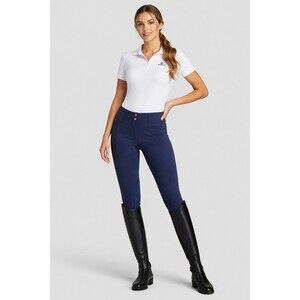 Ariat Heritage Riding Pants Womens 26L Blue Knee Patch Breeches Equestrian